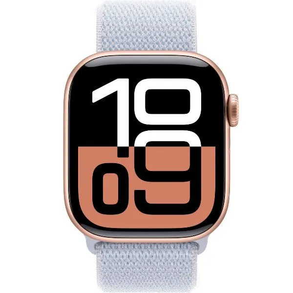 Смарт-часы Apple Watch Series 10 42mm Rose Gold Aluminum Case with Blue Cloud Sport Loop, размер Regular