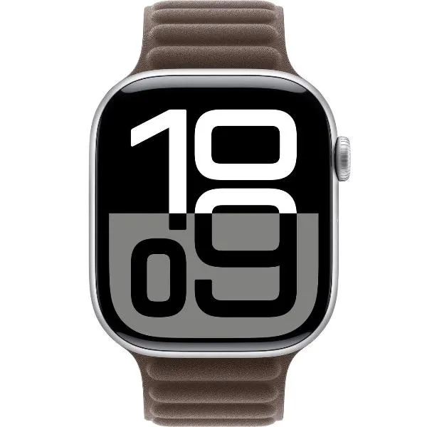 Смарт-часы Apple Watch Series 10 46mm Silver Aluminum Case with Dark Taupe Magnetic Link, размер M/L
