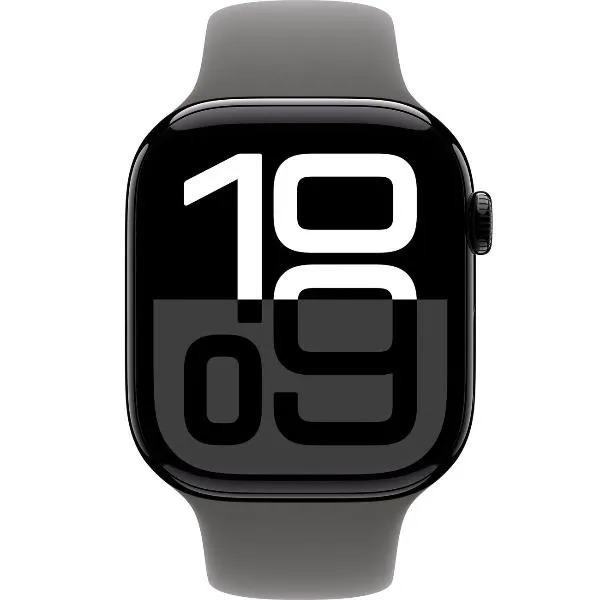 Смарт-часы Apple Watch Series 10 46mm Jet Black Aluminum Case with Stone Gray Sport Band, размер S/M