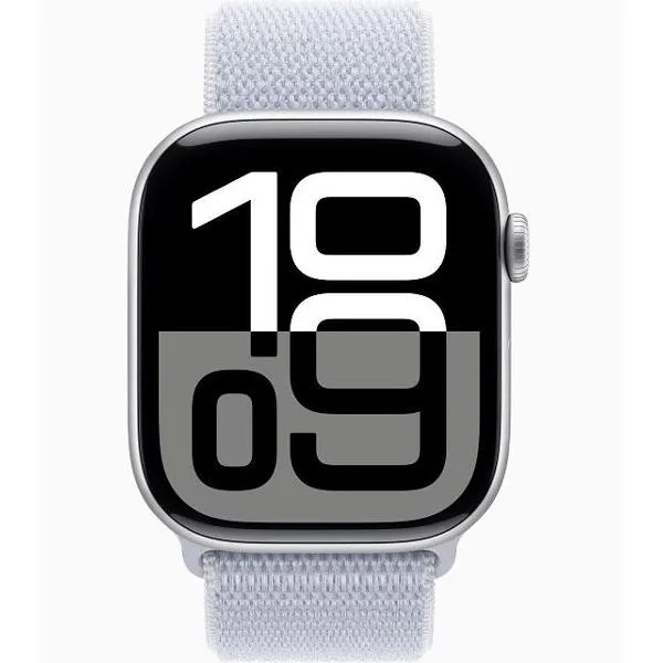 Смарт-часы Apple Watch Series 10 46mm Silver Aluminium Case with Blue Cloud Sport Loop, размер Regular