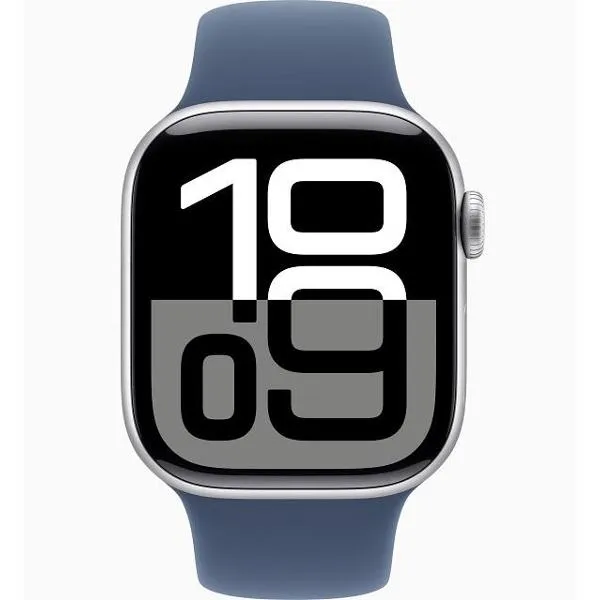Смарт-часы Apple Watch Series 10 42mm Silver Aluminium Case with Denim Sport Band, размер Regular