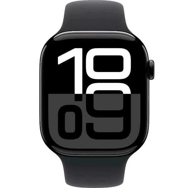 Смарт-часы Apple Watch Series 10 46mm Jet Black Aluminum Case with Black Sport Band, размер S/M