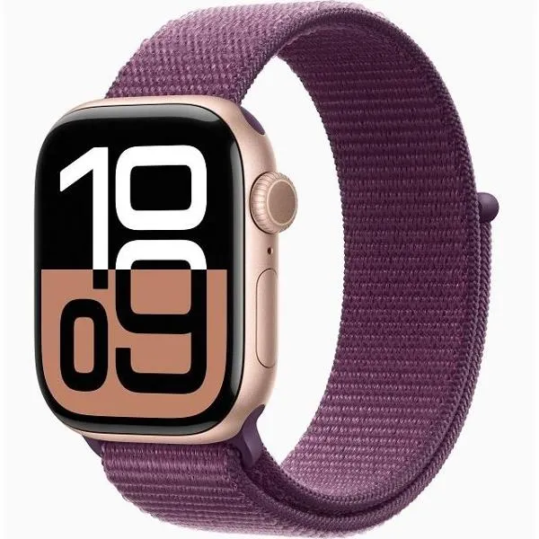 Смарт-часы Apple Watch Series 10 42mm Rose Gold Aluminium Case with Plum Sport Loop, размер Regular