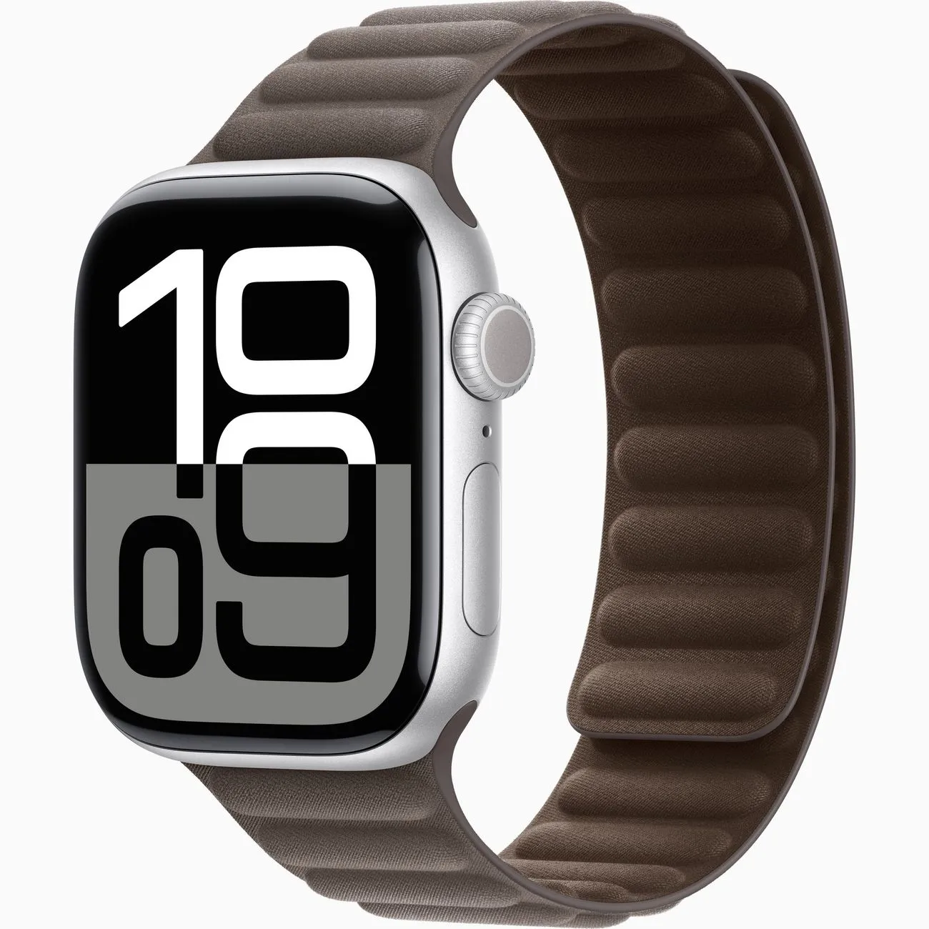 Смарт-часы Apple Watch Series 10 46mm Silver Aluminum Case with Dark Taupe Magnetic Link, размер M/L