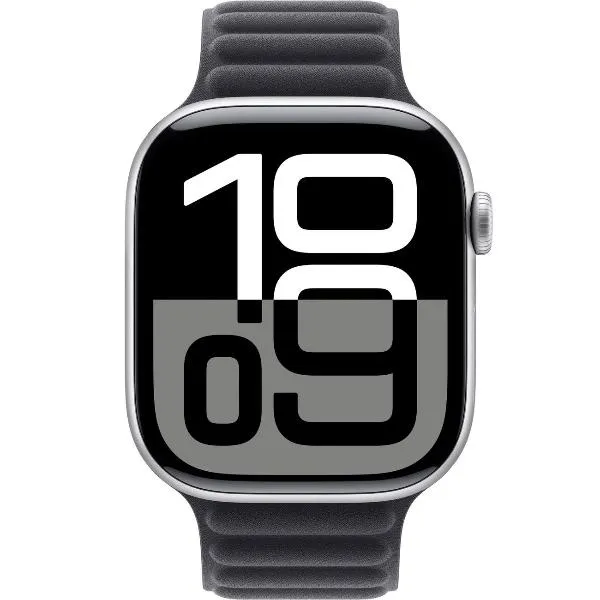 Смарт-часы Apple Watch Series 10 46mm Silver Aluminum Case with Black Magnetic Link, размер S/M