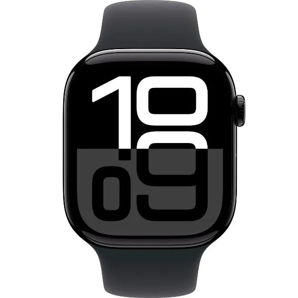 Смарт-часы Apple Watch Series 10 46mm Jet Black Aluminum Case with Black Sport Band, размер M/L