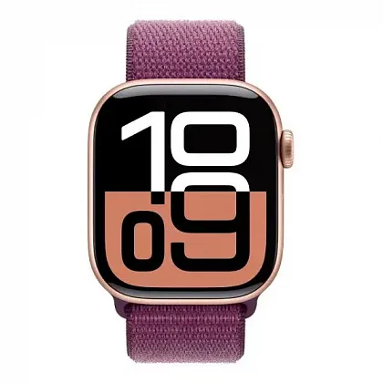 Смарт-часы Apple Watch Series 10 46mm Rose Gold Aluminium Case with Plum Sport Loop, размер Regular