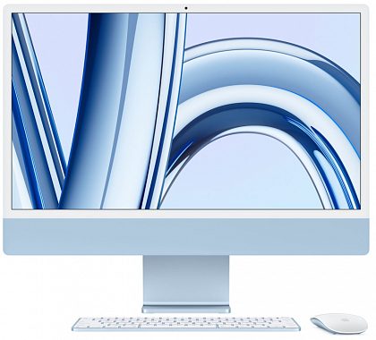 Apple iMac 24" Retina 4,5K, M3 (8C CPU, 8C GPU, 2023), 8 ГБ, 256 ГБ SSD, синий