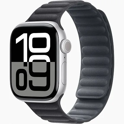 Смарт-часы Apple Watch Series 10 46mm Silver Aluminum Case with Black Magnetic Link, размер S/M