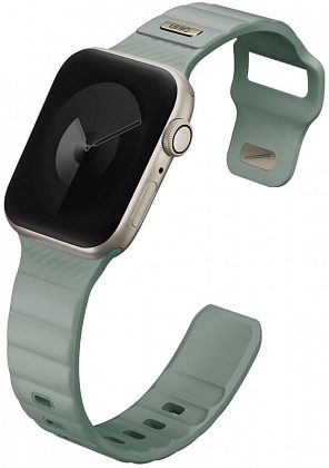 Ремешок Uniq Stride Rubber для Apple Watch 38/41 мм, силикон, серо-зеленый