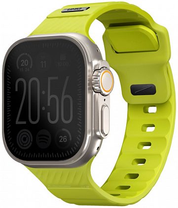 Ремешок Uniq Stride Rubber для Apple Watch 42/49 мм, силикон, лайм