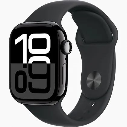 Смарт-часы Apple Watch Series 10 42mm Jet Black Aluminum Case with Black Sport Band, размер S/M