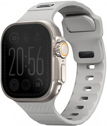 Ремешок Uniq Stride Rubber для Apple Watch 42/49 мм, силикон, серый
